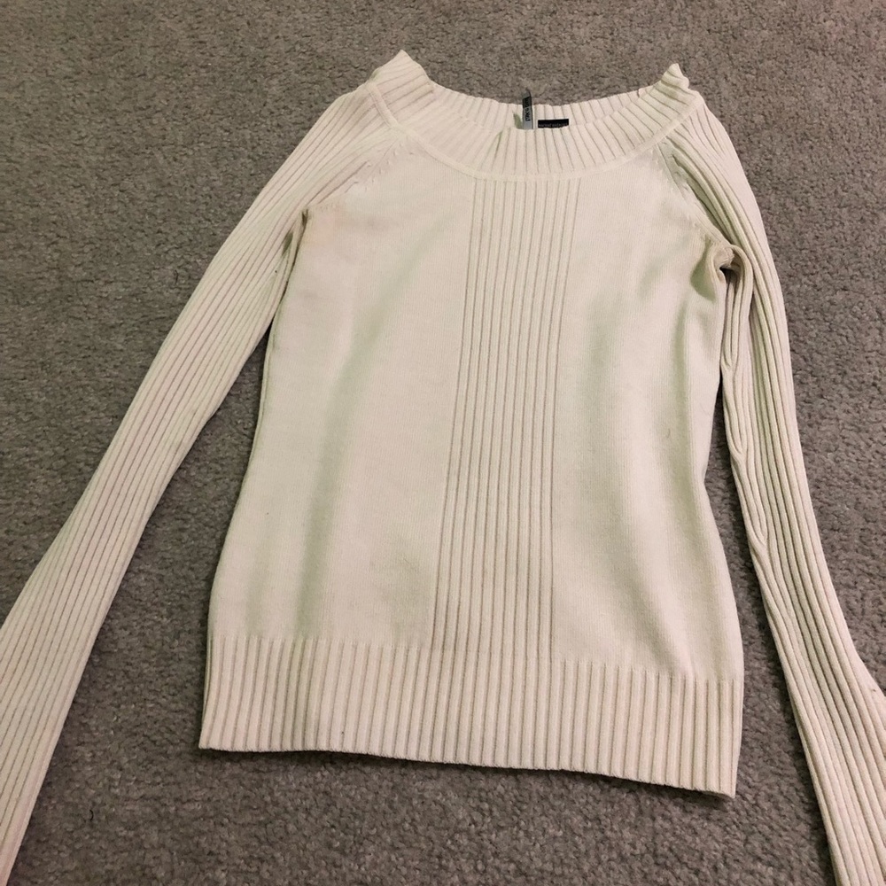 white sweater